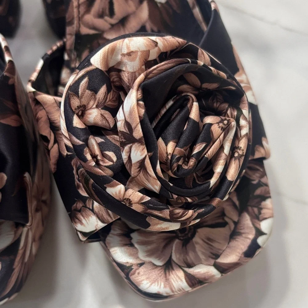 Express Floral Platform Heels - Purple and Cream - Picture 4 of 11